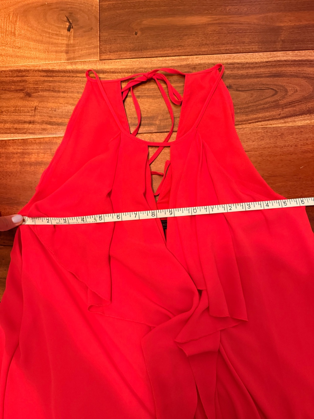BCBGMaxAzria Red Ruffled Halter Mini Dress - Picture 7 of 12